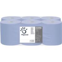 Papernet Standard 100% Recycled Hand Towels Rolled Blue 2 Ply 412056 6 Rolls of 135 m