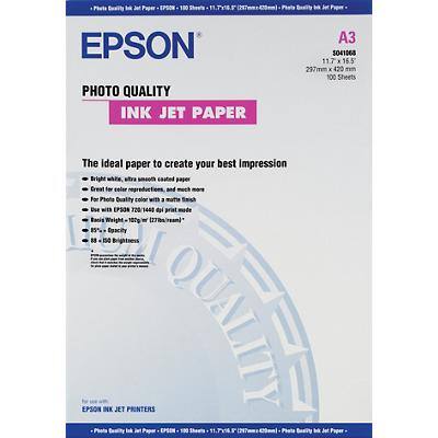 Epson Inkjet Photo Paper Matt A3 102 gsm White 100 Sheets