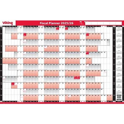 Viking Annual Planner Fiscal 2024, 2025 Paper Red English