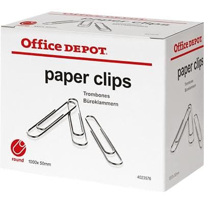 Office Depot Paper Clips 5 cm Silver 1000 Pieces