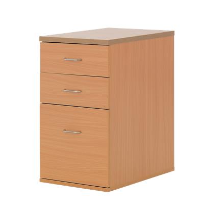 Newbury desk-high three-drawer pedestal 600mm in beech-effect
