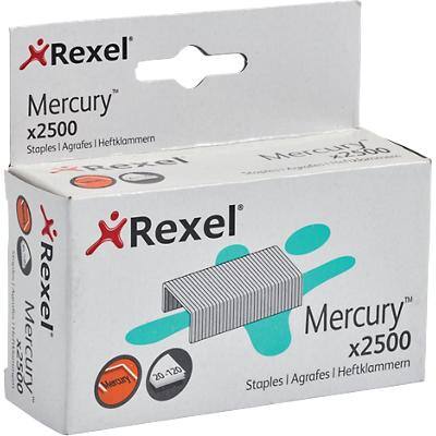Rexel Mercury Staples 2100928 Metal Silver Pack of 2500
