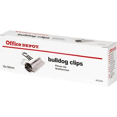 Office Depot Bulldog Clips Silver Pack of 12