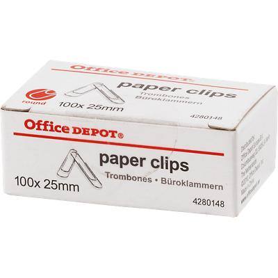 Office Depot Paper Clips 2.5 cm Silver 100 Pieces