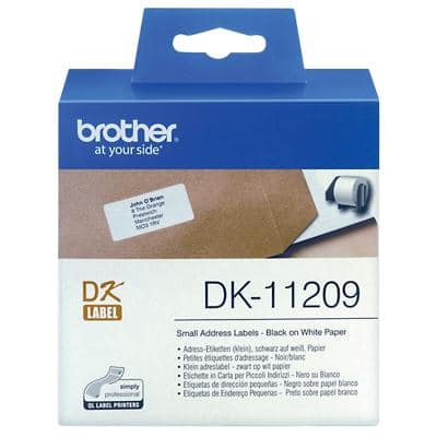 Brother QL Label Roll Authentic DK-11209 DK-11209 Adhesive Black on White 62 x 29 mm 800 Labels