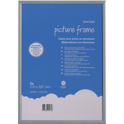 Viking A4 Picture Frame Grey Aluminium 29.7 (W) x 21 (H) cm Pack of 2