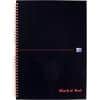 OXFORD Notebook Black n' Red A4 Ruled Spiral Bound Cardboard Hardback Black, Red Perforated 140 Pages 70 Sheets