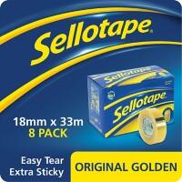 Sellotape Original Golden Tape 18mm x 33m Transparent 8 Rolls