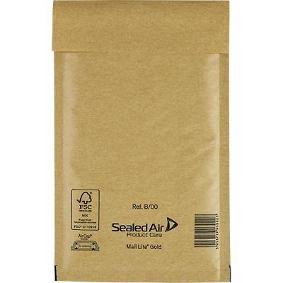 Mail Lite Mailing Bag B/00 Gold Plain 120 (W) x 210 (H) mm Peel and Seal 79 gsm Pack of 100