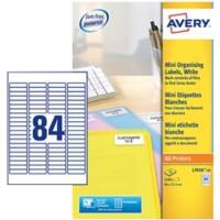 Avery Laser Label L7656-25 A4 White 46 x 11.1 mm 25 Sheets of 84 Labels