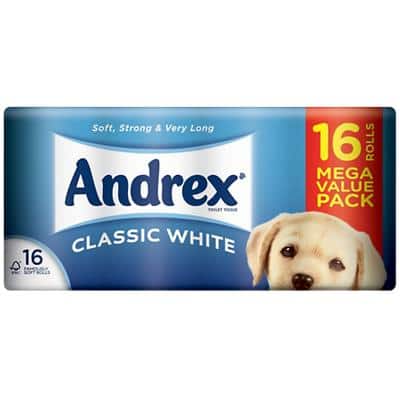 Andrex Toilet Rolls Classic Clean 16 Rolls of 240 Sheets