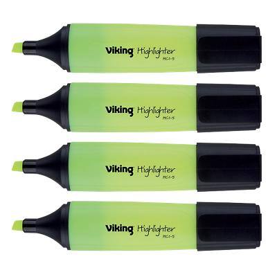 Viking HC1-5 Highlighter Yellow Broad Chisel 1-5 mm Pack of 4