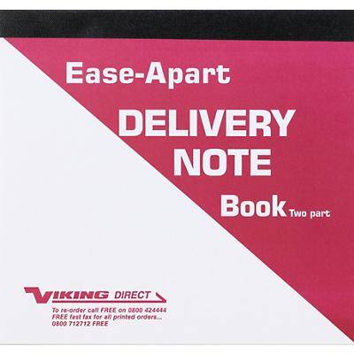Ease-Apart Personalised Delivery Note Book 2 Part 203 x 178 mm 50 Sets Per Book