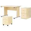 Newbury bundle deal including executive desk, two drawer filing cabinet and two drawer pedestal in oak-effect