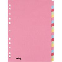 Viking Blank Dividers A4 Assorted Multicolour 20 Part Cardboard Rectangular 11 Holes