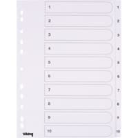 Viking Indices A4 White 10 Part Perforated Manila 1 to 10