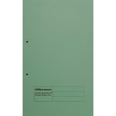 Office Depot Spiral File Folio Green Manila 285 g/m² 350 Sheets 2 Holes Pack of 25