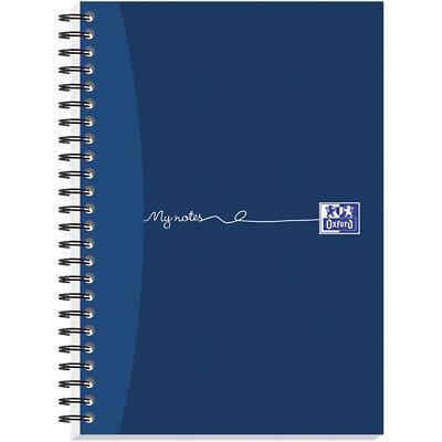 OXFORD Notebook My Notes A5 Ruled Spiral Bound Cardboard Hardback Blue Perforated 200 Pages 100 Sheets Pack of 3