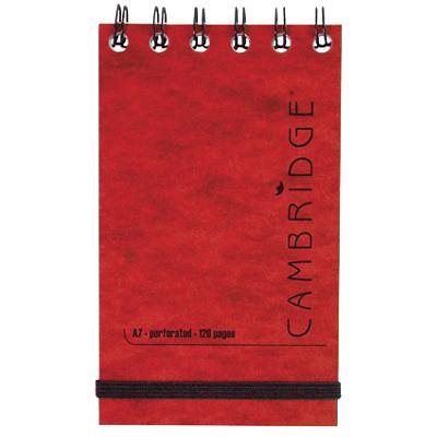 Cambridge Notepad Special format Ruled Spiral Bound Cardboard Red Perforated 120 Pages 60 Sheets Pack of 10
