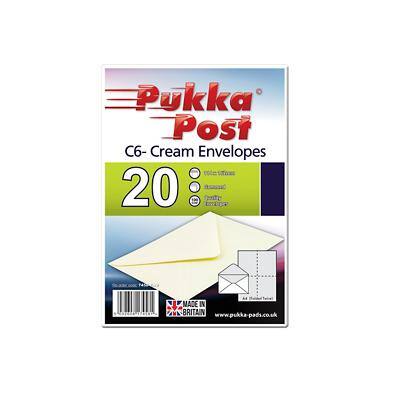 Pukka C6 100gsm ivory gummed envelopes - pack of 20