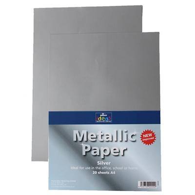Silver A4 metallic paper pack of 20