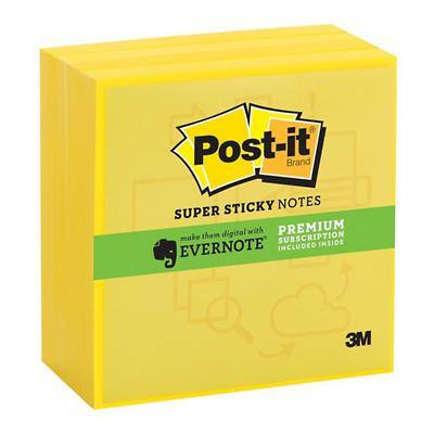 Post-it Super Sticky Notes 76 x 76 mm Yellow 4 Pieces