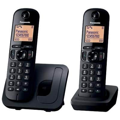 Panasonic KX-TGC212E Cordless Telephone Black Twin Handset
