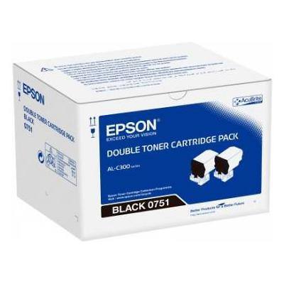 Epson 0751 Original Toner Cartridge C13S050751 Black Duopack Pack of 2