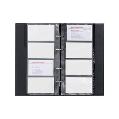 Office Depot Business Card Ring Binder A4 96 Cards Black 25.5 x 14.5 cm