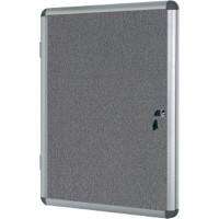 Bi-Office Enclore Indoor Lockable Notice Board Non Magnetic 16 x A4 Wall Mounted 94 (W) x 128.8 (H) cm Grey