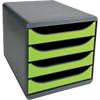 Exacompta Desktop Drawers Big-Box A4 PS (Polystyrene) Green, Black 27.8 x 34.7 x 26.7 cm