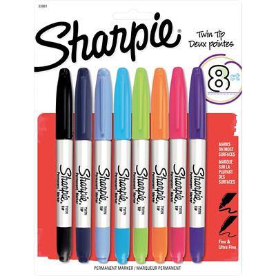 Sharpie Permanent Marker Twin tips Bullet Assorted Pack 8