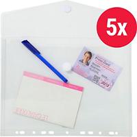 Exacompta Punched Pockets A4 Transparent 200 microns Polypropylene Side with Flap Pack of 5