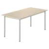 Rectangular Desk with Beech Coloured MFC Top and Silver Frame Optima G 1600 x 800 x 720 mm
