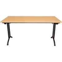 Realspace Standard Rectangular Folding Table Beech Steel, Wood Brown 1,600 x 800 x 750 mm