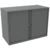 Bisley Essentials Desk High Tambour Cupboard Lockable with 1 Shelf Steel 100 x 470 x 733mm Anthracite, Grey