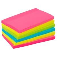 Viking Extra Sticky Notes 127 x 76 mm Assorted Neon Rectangular 6 Pads of 90 Sheets