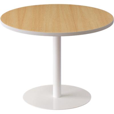 Paperflow Side Table with White & Beech Coloured Melamine, ABS & Steel Top and Base Panel Legs Easy Desk 800 x 800 x 600mm