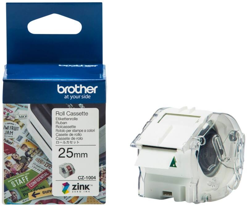 Brother CZ-1004 Authentic Label Tape Self Adhesive White 25 mm  x 5m