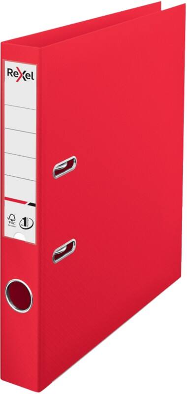 Rexel No.1 Choices Narrow Lever Arch File A4 52 mm Red 2 Rings 2115508 Polypropylene Smooth Portrait