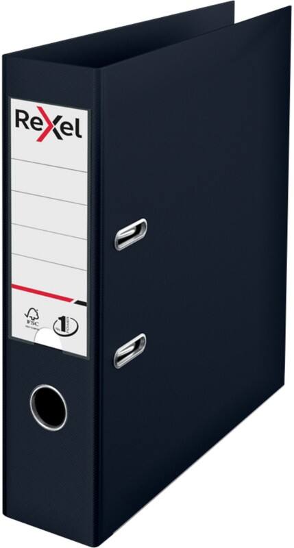 Rexel No.1 Choices Wide Lever Arch File A4 72 mm Black 2 Rings 2115501 Polypropylene Smooth Portrait