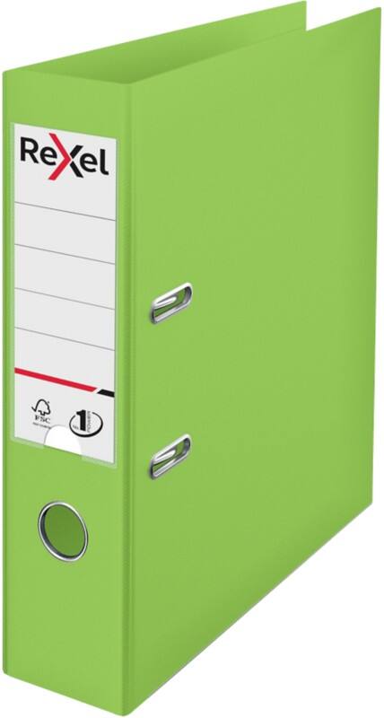 Rexel No.1 Choices Wide Lever Arch File A4 72 mm Green 2 Rings 2115505 Polypropylene Smooth Portrait