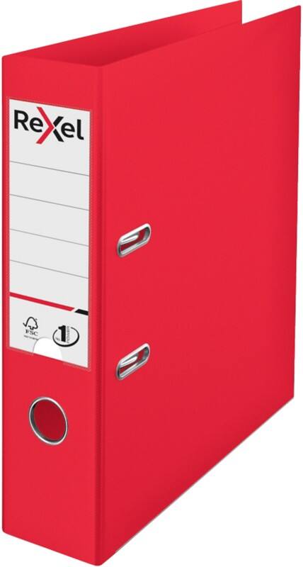 Rexel No.1 Choices Wide Lever Arch File A4 72 mm Red 2 Rings 2115504 Polypropylene Smooth Portrait