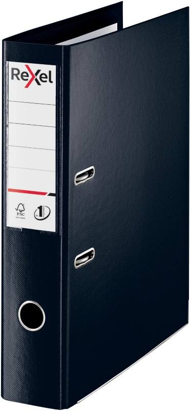 Rexel No.1 Choices Wide Lever Arch File A4, Foolscap 72 mm Black 2 Rings 2115511 Polypropylene Smooth Portrait
