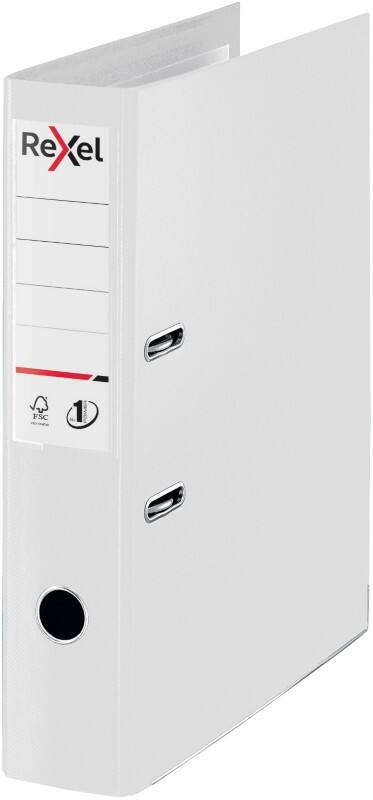 Rexel No.1 Choices Wide Lever Arch File A4, Foolscap 72 mm White 2 Rings 2115515 Polypropylene Smooth Portrait