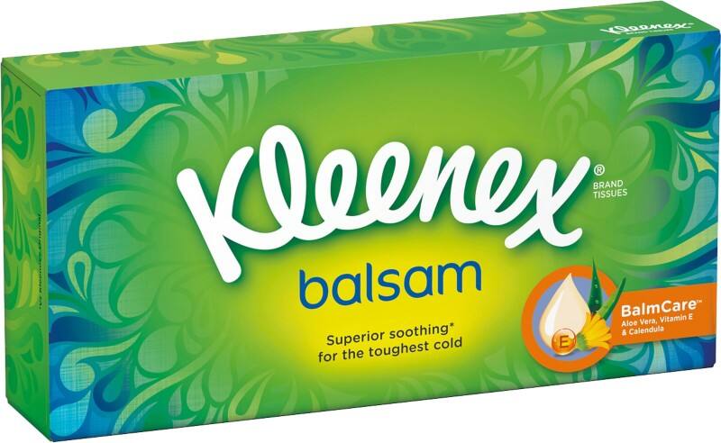 Kleenex Facial Tissue Box Balsam 3 Ply 64 Sheets