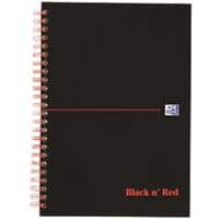 OXFORD Notebook Black n' Red A4 Ruled Spiral Bound Cardboard Hardback Black, Red 140 Pages 70 Sheets Pack of 7