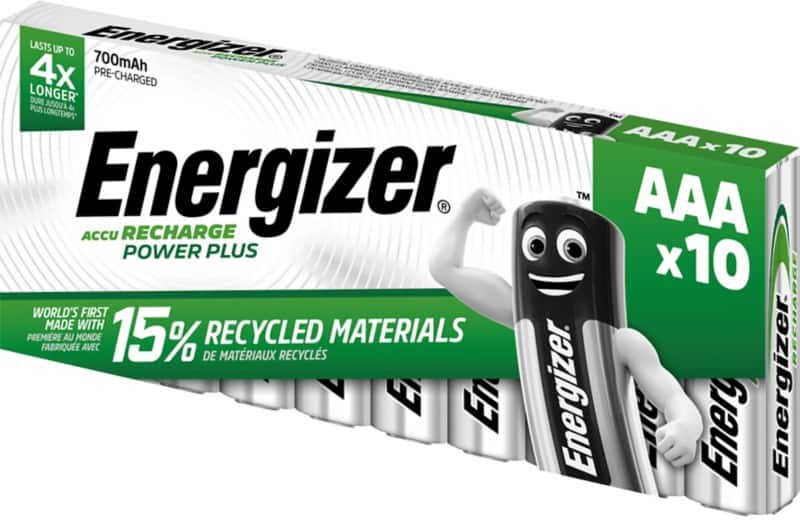 Energizer AAA Rechargeable Batteries Power Plus HR03 700mAh NiMH 1.2V Pack of 10