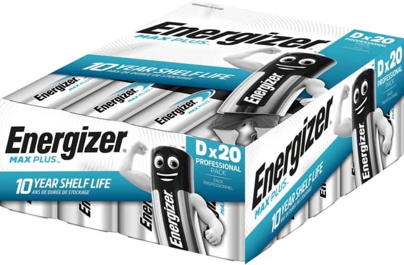 Energizer D Alkaline Batteries Max Plus LR20 1.5V Pack of 20