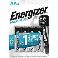 Energizer AA Alkaline Batteries Max Plus LR6 1.5V Pack of 4